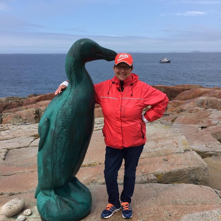 Joe Batt's Arm Trail leads to the Great Auk statue.